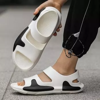 Мужские и женские модные тапочки. Летние нескользящие тапочки с мягкой подошвой. Мужские домашние тапочки для ванной. Повседневные спортивные шлепанцы. Тапочки с мягкой подошвой. 40-41