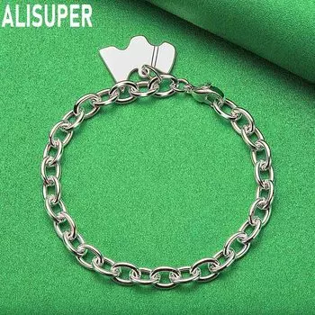 Мужские и женские модные ювелирные изделия из стерлингового серебра 925 пробы, браслет с подвеской, модные свадебные украшения 20CM