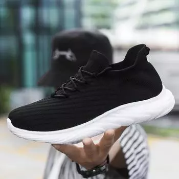 Мужские и женские носки из одинаковой сетки с легкой подошвой, удобная повседневная обувь с мягкой подошвой, кроссовки, с одной педалью, обувь для пожилых людей 36 чёрный