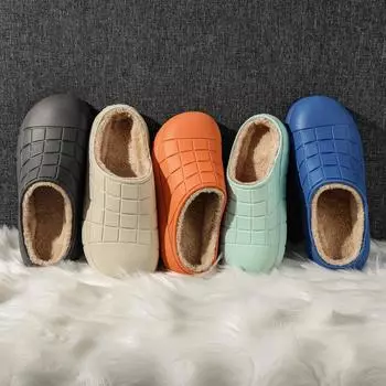 Мужские и женские новые тапочки домашние хлопковые тапочки осенне-зимняя парная обувь для дома нескользящие большие размеры 44-45 серый