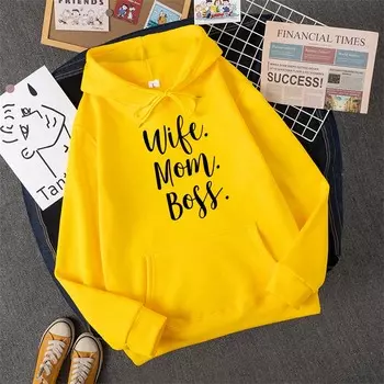 Мужские и женские новые толстовки с капюшоном для жены и мамы, модные толстовки с принтом в виде букв, свободные повседневные спортивные свитера с капюшоном в стиле Харадзюку S