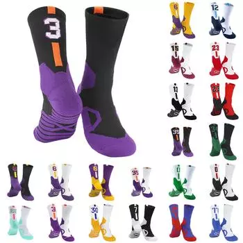 Мужские и женские обтягивающие носки, компрессионные тренировочные, впитывающие пот полотенца, носки средней длины One Size