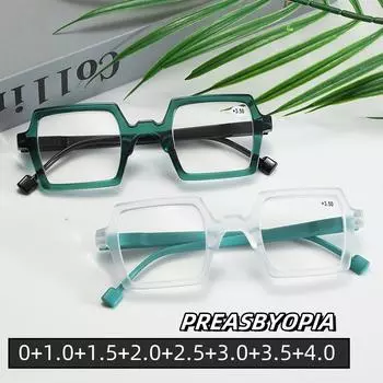 Мужские и женские очки для чтения с блокировкой синего света, персонализированные квадратные очки для дальнего зрения, сверхлегкие маленькие очки от 0 до +4,0 0 леопардовый