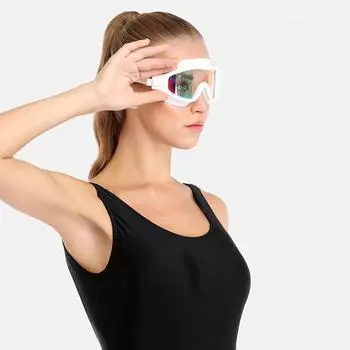 Мужские и женские очки для плавания с большой оправой, противотуманные водонепроницаемые очки для плавания высокой четкости белый