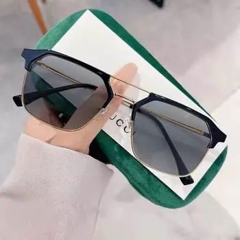 Мужские и женские очки с двойным Deam, изменяющие цвет, минус диоптрии, модные квадратные фотохромные очки, роскошные уличные солнцезащитные очки унисекс -6