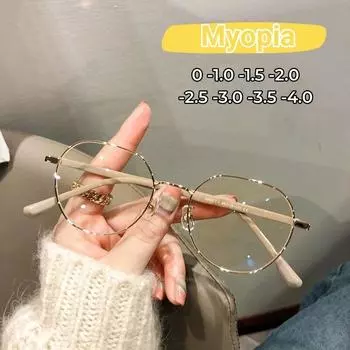 Мужские и женские очки с защитой от синего света, очки с минусом диоптрий, женские очки для близорукости, винтажные модные очки для близорукости, от 0 до -6,0 0