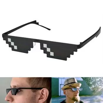Мужские и женские очки Thug Life 8-битные пиксельные солнцезащитные очки MLG для игроков Minecraft Стиль: 6 сетка