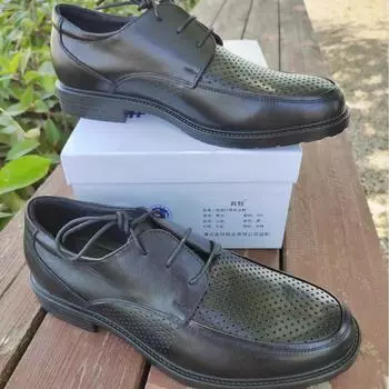 мужские и женские одинарные кожаные туфли летние туфли универсальные административные весенние и осенне-зимние кожаные туфли 38 чёрный