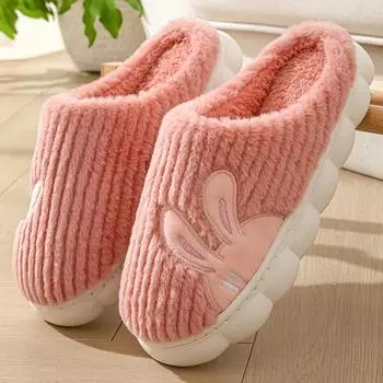 Мужские и женские осенне-зимние домашние тапочки для дома с нескользящей толстой подошвой, плюшевые, теплые, парные, из хлопка