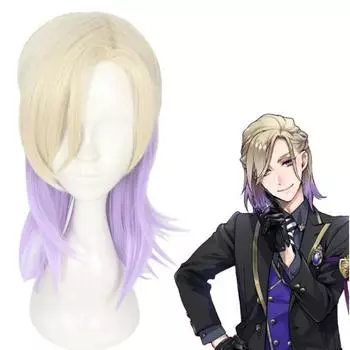 Мужские и женские парики 45 см, игра Twisted Wonderland Vil Schoenheit, парик с косами, костюм для косплея, термостойкие синтетические волосы One Size фиолетовый