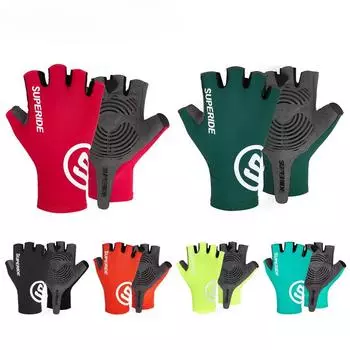 Мужские и женские перчатки для езды на велосипеде с полупальцами, спортивные перчатки с защитой от пота, перчатки для шоссейного велосипеда, мягкие, ударопрочные перчатки для горного велосипеда S