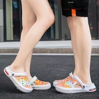 Мужские и женские пляжные сандалии унисекс, летние нескользящие удобные сабо, уличные тапочки 36 белый