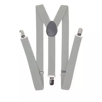 Мужские и женские подтяжки одного размера. Регулируемые подтяжки с прочным зажимом для работы, серые. серый