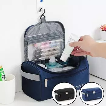 Мужские и женские подвесные косметички для путешествий на открытом воздухе, портативная сумка для туалетных принадлежностей, Оксфордская водонепроницаемая женская косметичка для хранения, сумка для ванной чёрный