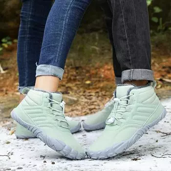 Мужские и женские повседневные ботинки из хлопка для рыбалки, бархатные теплые зимние ботинки, парные уличные водонепроницаемые дышащие походные ботинки 36 жёлтый