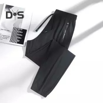 Мужские и женские повседневные брюки с карманами весна-лето эластичный пояс затягивающийся шнурок быстросохнущие дышащие спортивные брюки для бега тренировочные брюки спортивные штаны S серый