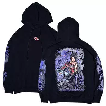 Мужские и женские повседневные хлопковые толстовки с капюшоном, пуловер, толстовка с принтом, спортивная одежда, унисекс с капюшоном M чёрный