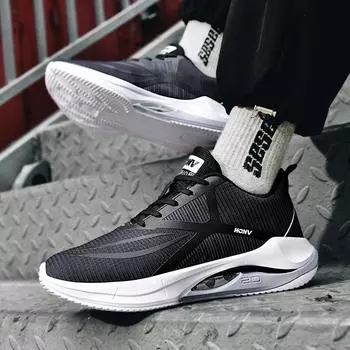 Мужские и женские повседневные кроссовки для бега на открытом воздухе, легкие эластичные дизайнерские мужские дышащие кроссовки 2024 года 36 чёрный