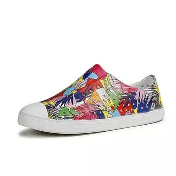 Мужские и женские повседневные удобные модные летние дышащие нескользящие сандалии для отдыха на пляже тапочки для пар прогулочная обувь с принтом 36