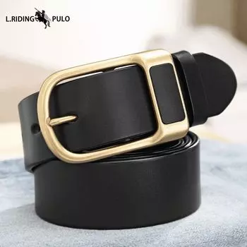 Мужские и женские ремни с пряжкой-пином, деловые повседневные ремни для среднего и молодого возраста, мужские универсальные модные ремни 110cm чёрный