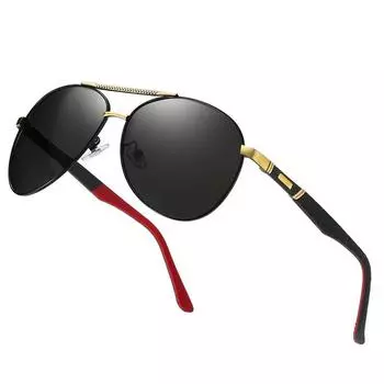 Мужские и женские ретро-солнцезащитные очки с защитой от ультрафиолета, большая оправа с двойным лучом, пружинные ножки, поляризованные солнцезащитные очки для вождения