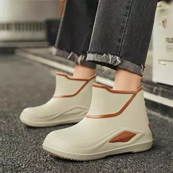 Мужские и женские резиновые сапоги с нескользящей резиновой подошвой для отлива, водонепроницаемые нескользящие резиновые туфли, легкие бахилы, водные сапоги 36 белый