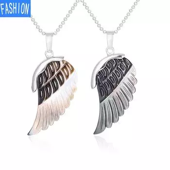 Мужские и женские резные крылья ангела, кулон из натуральной ракушки, крылья, бусины, короткое ожерелье