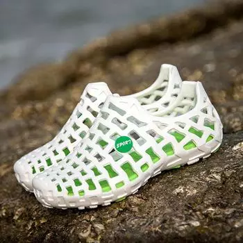 Мужские и женские сандалии 2024 Летние сандалии Модные ажурные дышащие пляжные тапочки Массажные тапочки сандалии свободное дыхание 36 чёрный