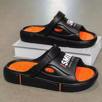 Мужские и женские сандалии, летние модные тапочки, нескользящие домашние и уличные тапочки 36-37 белый/оранжевый