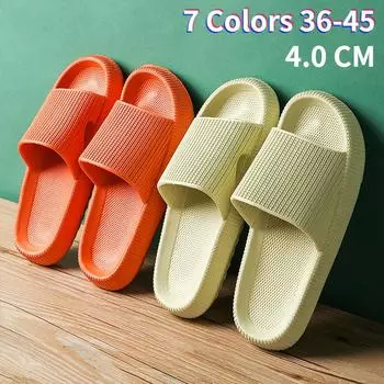 Мужские и женские шлепанцы с подушками, повседневные нескользящие тапочки из ЭВА, летняя обувь с открытым носком для дома и улицы, пляжного душа 36-37 чёрный