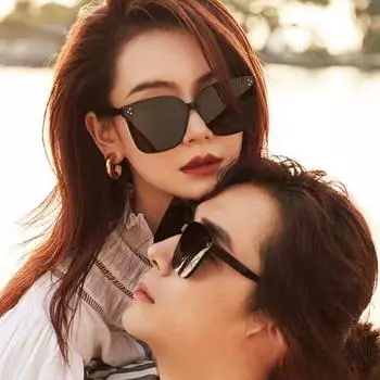 Мужские и женские солнцезащитные очки в большой квадратной оправе Tiktok Xiaohongshu, модные солнцезащитные очки с защитой от ультрафиолета