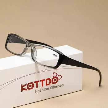 Мужские и женские состаренные полимерные очки для чтения HD +1.0 чёрный