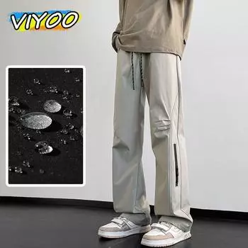 Мужские и женские свободные водонепроницаемые повседневные спортивные штаны, спортивная одежда, мешковатые брюки, прямые брюки для мужчин, спортивные штаны для активного отдыха XL серый