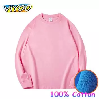 Мужские и женские свободные высококачественные 100% хлопок футболки с длинным рукавом топы блузки пуловеры толстовки для мужчин уличная одежда S белый