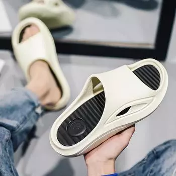 Мужские и женские тапочки для отдыха на природе, модные тенденции для пар, новые нескользящие тапочки с толстой подошвой 3 см, мягкие и удобные, высокого качества 36 белый