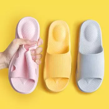 Мужские и женские тапочки, нескользящие сандалии и тапочки с толстой подошвой, интернет-знаменитости, массажные с мягкой подошвой 36-37 синий