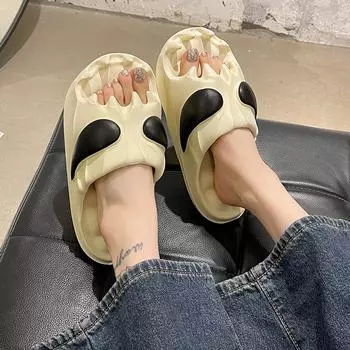 Мужские и женские тапочки, забавные, индивидуальные, домашние, нескользящие сандалии, парные тапочки из ЭВА, унисекс, мягкая подошва, легкая пляжная обувь 36-37 белый