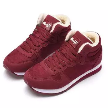 Мужские и женские теплые кроссовки, зимние ботинки, плюшевые супертеплые замшевые ботинки, спортивная обувь для пар, зимние кроссовки для любителей активного отдыха H335 36 бежевый