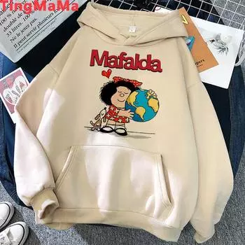 Мужские и женские толстовки Mafalda, японская толстовка Harajuku, осенне-зимний спортивный топ XL