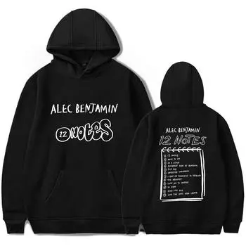 Мужские и женские толстовки с капюшоном Alec Benjamin Hoodies Streetwear Harajuku Casual Cartoon Printed Hooded Pullover Sweatshirts XS чёрный