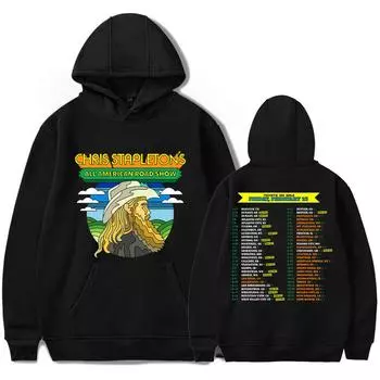 Мужские и женские толстовки с капюшоном Chris Stapleton Hoodies Streetwear Harajuku Casual Cartoon Printed Hooded Pullover Sweatshirts XS чёрный