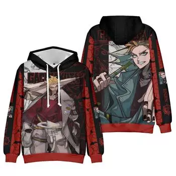 Мужские и женские толстовки с капюшоном GACHI AKUTA Hoodies Streetwear Harajuku Casual Cartoon Printed Hooded Pullover Sweatshirts XS