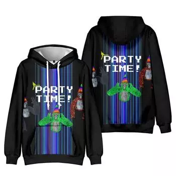 Мужские и женские толстовки с капюшоном Gorilla Tag Cartoon Hoodies Streetwear Harajuku Casual Printed Hooded Pullover Sweatshirts XS
