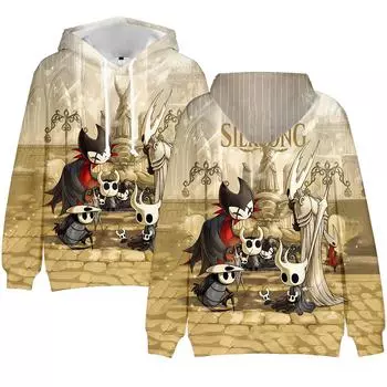 Мужские и женские толстовки с капюшоном Hollow Knight Silksong Hoodies Streetwear Harajuku Casual Cartoon Printed Hooded Pullover Sweatshirts XS
