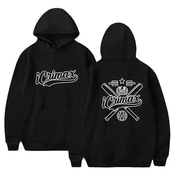 Мужские и женские толстовки с капюшоном Icrimax Hoodies Letter Streetwear Harajuku Casual Printed Hooded Pullover Sweatshirts L чёрный