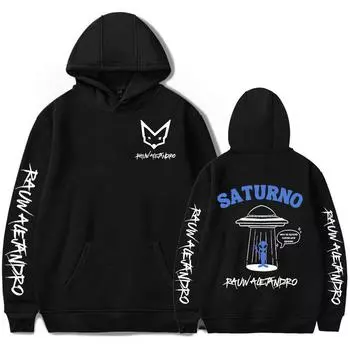 Мужские и женские толстовки с капюшоном Rauw Alejandro Hoodies Streetwear Harajuku Casual Letters Printed Hooded Pullover Sweatshirts XS чёрный