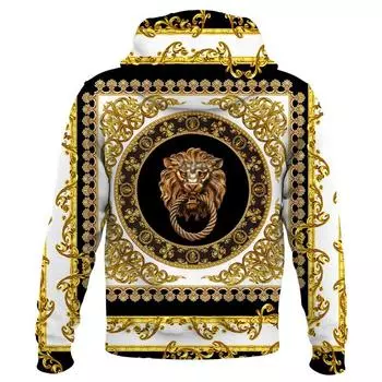 Мужские и женские толстовки с капюшоном с 3D-принтом Golden Leopard, модные толстовки с капюшоном в стиле хип-хоп, мужские брендовые толстовки с капюшоном, роскошная уличная одежда, дропшиппинг L