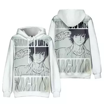 Мужские и женские толстовки с капюшоном SAKAMOTO DAYS, толстовки в стиле аниме, уличная одежда, повседневные толстовки с капюшоном и принтом в стиле Харадзюку XS