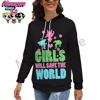 Мужские и женские толстовки с капюшоном The Powerpuff Girls New Kawaii Y2k 3D Print Pullovers Youthful Women Clothing Long Sleeve S-3XL Streetwear S