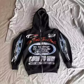 Мужские и женские толстовки с капюшоном в стиле ретро Y2K с европейскими и американскими мультяшными принтами S